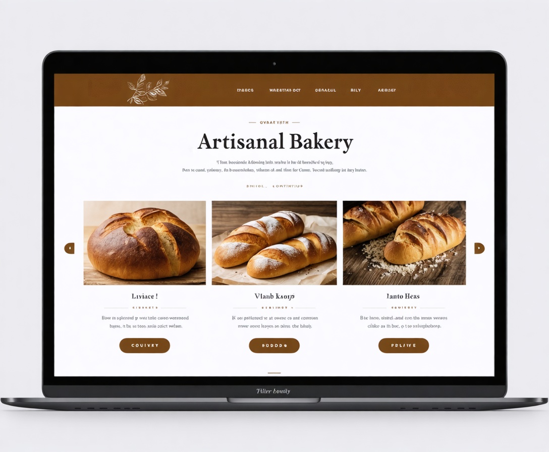 Mockup einer fertigen Website für eine traditionelle Handwerksbäckerei